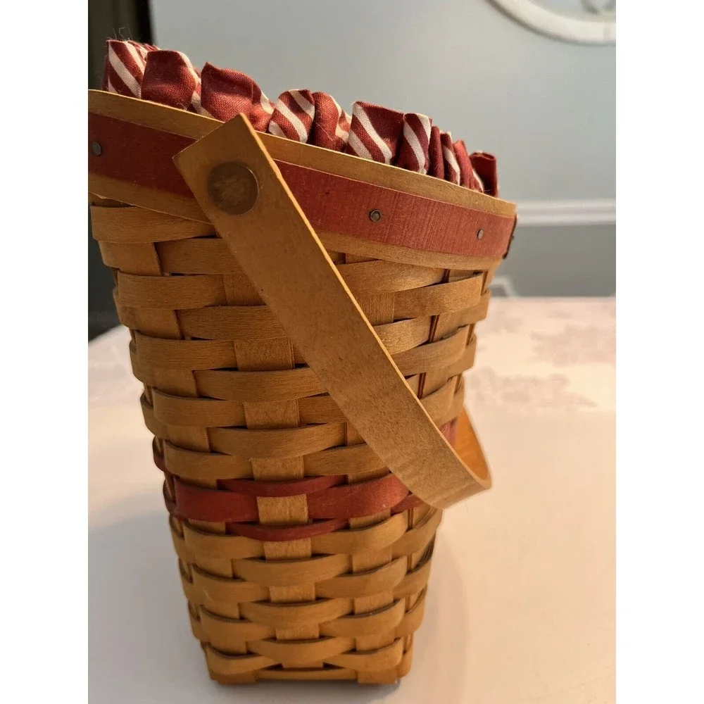 Longaberger 1998 Christmas Collection Red Glad Tidings Basket Liner Protector